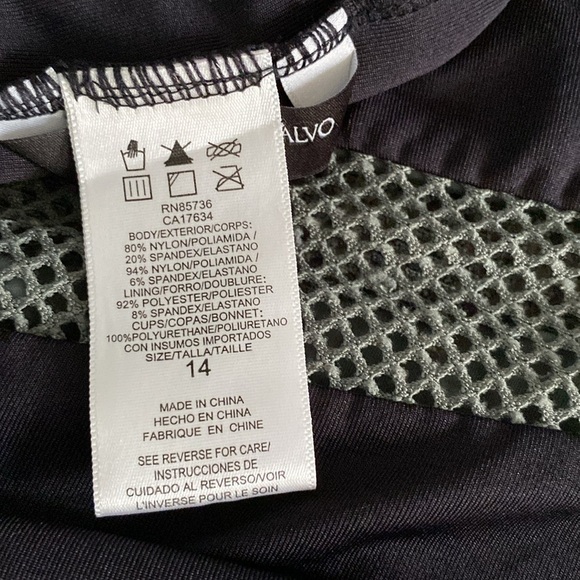 CARMEN MARC VALVO SWIMWEAR, One Piece Mesh Cutout Swimsuit, Size 14 - Picture 7 of 7